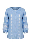 Women's embroidered shirt made of blue linen by Rostyslav
